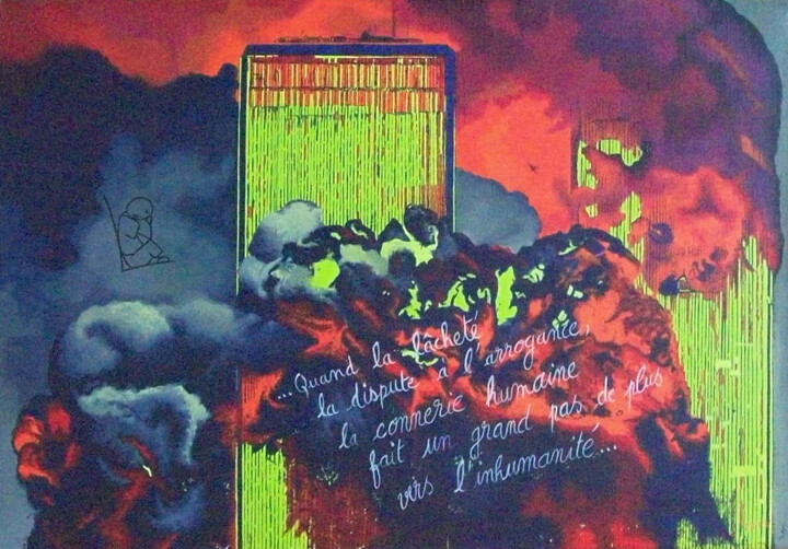Le 11 septembre 2001 绘画, 15.8x23.6 in
