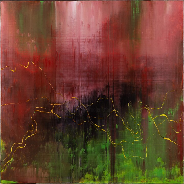 Pintura intitulada "Kiss That Will Blow…" por Nemanja Nikolic, Obras de arte originais, Acrílico Montado em Armação em madei…