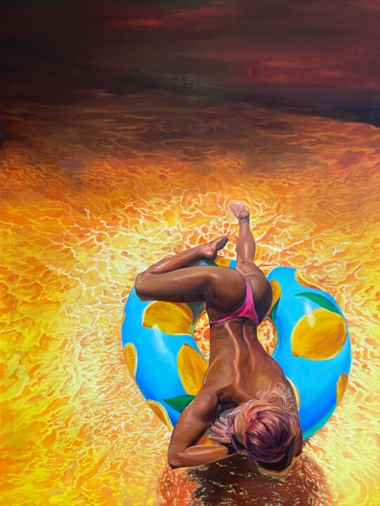 Paradise Heat 绘画, 39.4x27.6 in