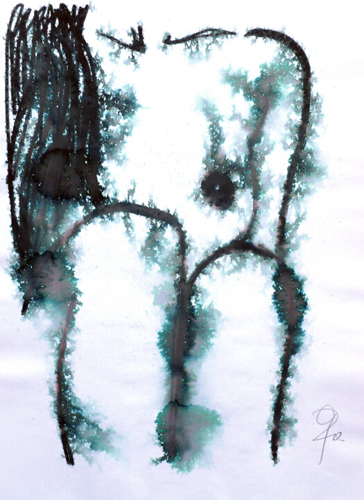 Im Sitzen. 图画, 16.1x11.8 in