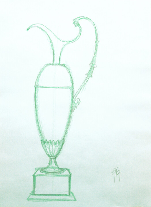 Skizze Henkel-Amphore. 图画, 16.1x11.8 in