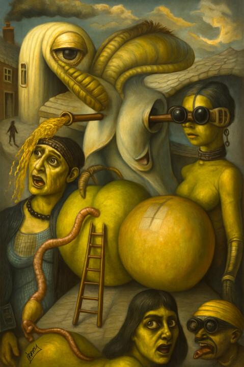 Piss Mask 绘画, 21.3x14.2 in