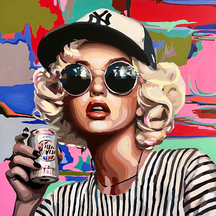 Cheers, Marilyn 绘画, 31.5x31.5 in