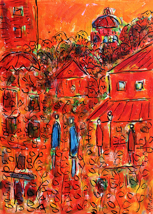 Painting titled "Classical Montmartre" by Jean Mirre, Original Artwork, Oil