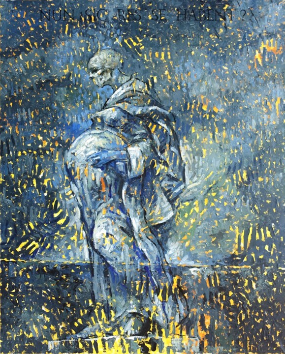 제목이 "est-ce que les chos…"인 미술작품 Pierre Pentchev로, 원작, 기름 나무 들것 프레임에 장착됨
