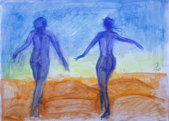 Desenho intitulada "Lichtwanderung." por Götz Wiedenroth, Obras de arte originais, Cera
