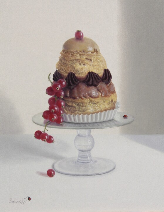 La religieuse et son chapelet de groseilles ! 绘画, 9.5x7.5 in