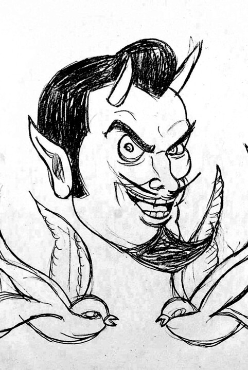 Red Devil 图画, 11.8x7.9 in