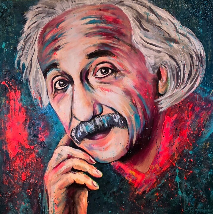 Albert Einstein 绘画, 39.4x39.4 in