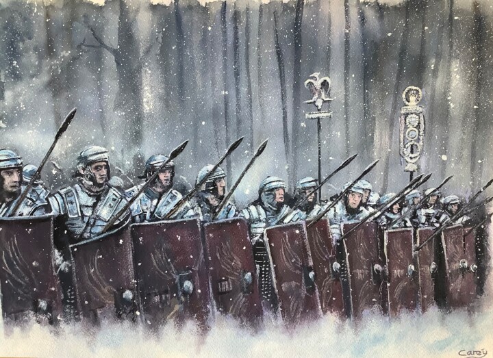 Morning of the battle 绘画, 11x15 in