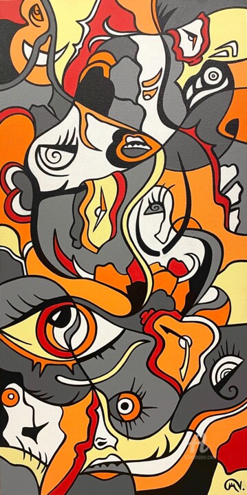 MELTING TIME II 绘画, 23.6x11.8 in