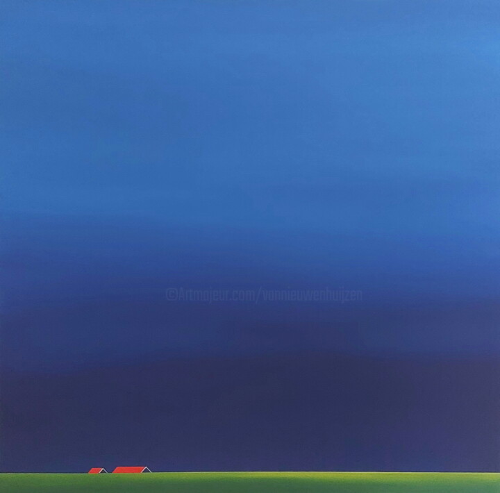 Schilderij getiteld "The last light of t…" door Nelly Van Nieuwenhuijzen, Origineel Kunstwerk, Acryl Gemonteerd op Frame voo…