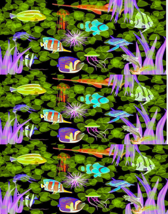 Textile Art με τίτλο "Coleção Natureza 002" από Antonio Guimaraes, Αυθεντικά έργα τέχνης, Ψηφιακή ζωγραφική