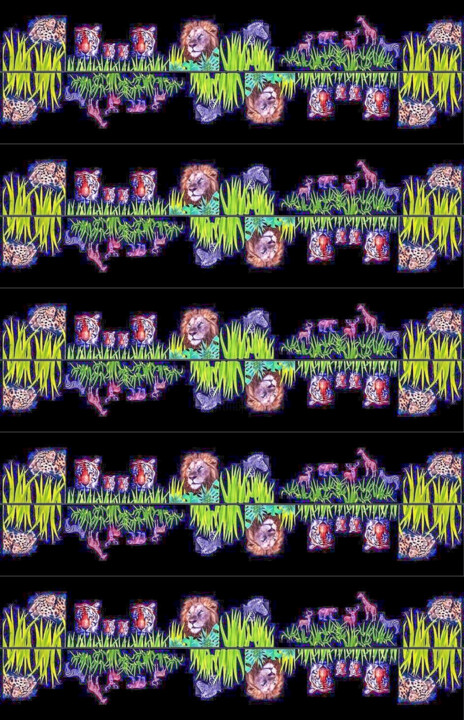 Textile Art με τίτλο "Coleção Natureza 003" από Antonio Guimaraes, Αυθεντικά έργα τέχνης, Ψηφιακή ζωγραφική