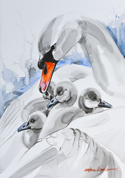 swans 1 绘画, 15.8x11.8 in