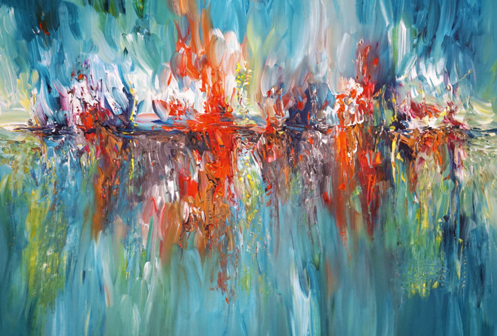 Painting titled "Seaside Rendezvous…" by Peter Nottrott, Original Artwork, Acrylic