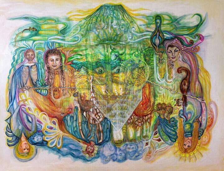 Feuer, Wasser, Luft und Erde - Ansicht 1 绘画, 47.2x63 in