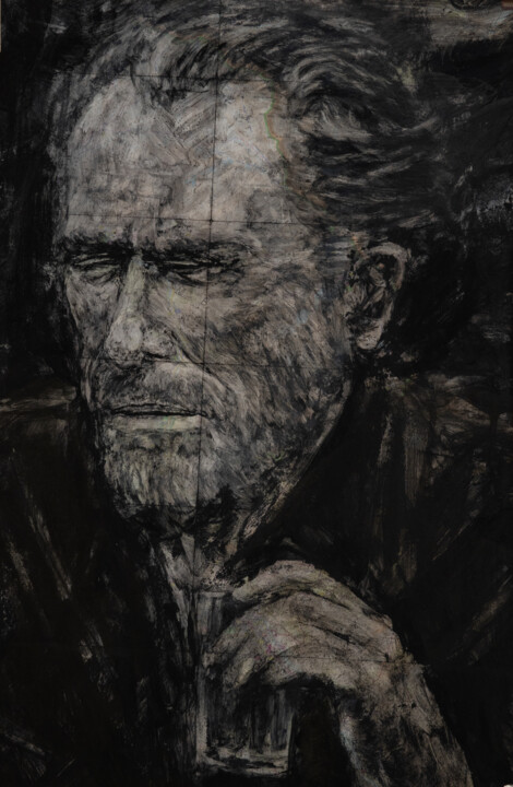 BARFLY Charles Bukowski 绘画, 23x15.2 in