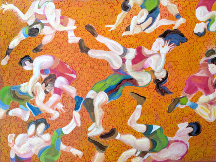 Wrestilng competition 绘画, 19.7x23.6 in