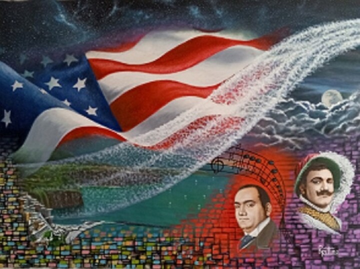 Painting titled "CARUSO" by Roberto Pittino, Original Artwork, Oil