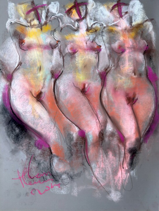 Pastel Nudes IV 图画, 24.8x19.1 in