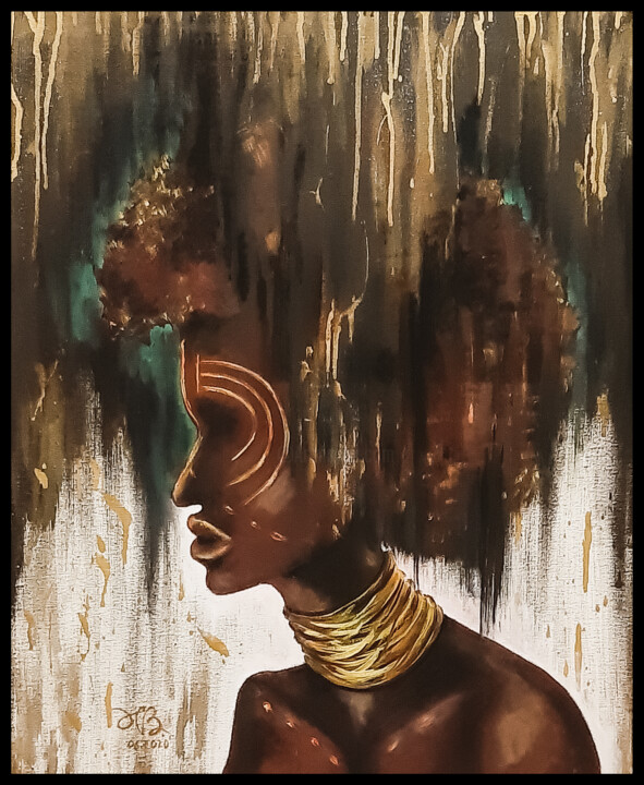 "Black Lives Matters She" 绘画, 23.6x19.7 in