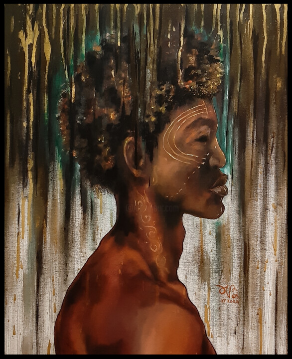 "Black Lives Matters He" 绘画, 23.6x19.7 in