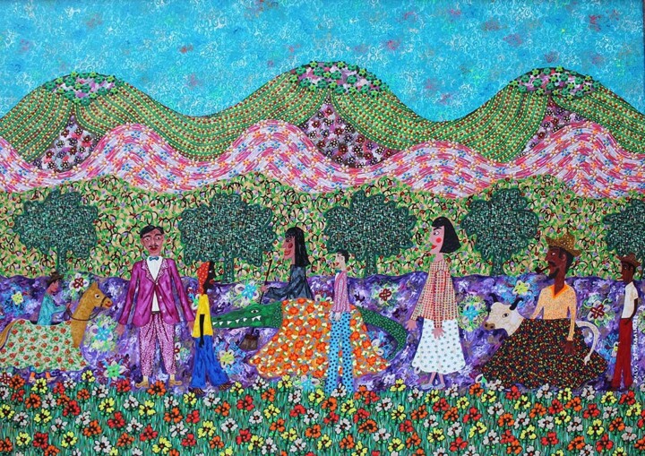 Carnaval em Minas Gerais 绘画, 19.7x27.6 in