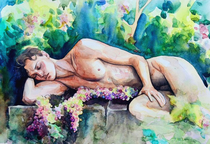 Vineyard 绘画, 11.4x16.5 in