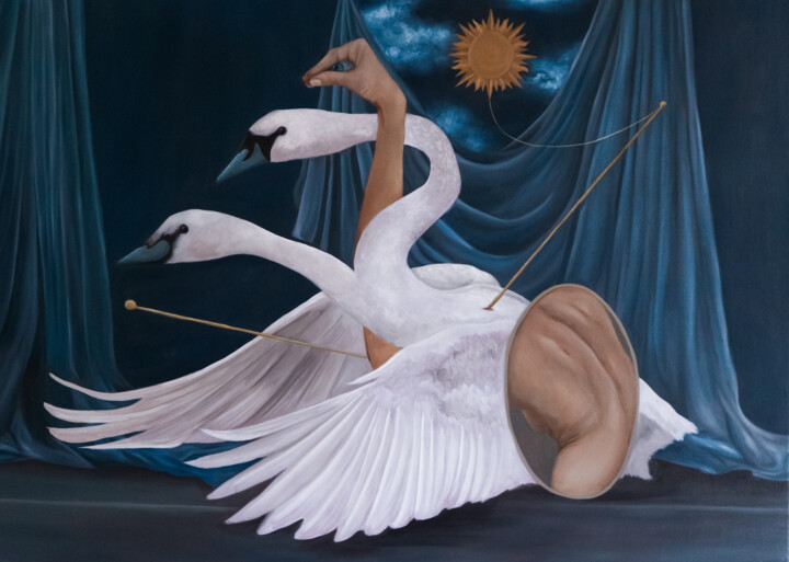 Sorge la gola dolce come d'uccello 绘画, 23.6x35.4 in