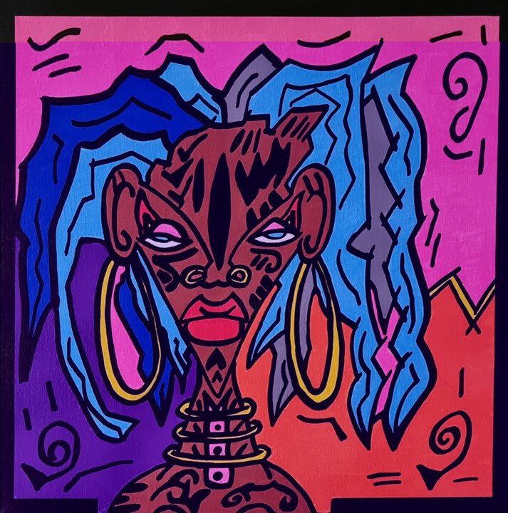 Tribal Queen 绘画, 15.8x15.8 in