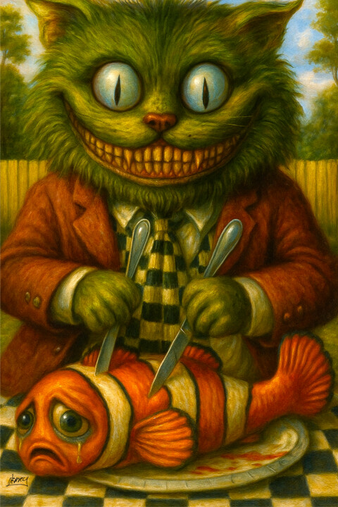 Fat Cat 绘画, 21.3x14.2 in