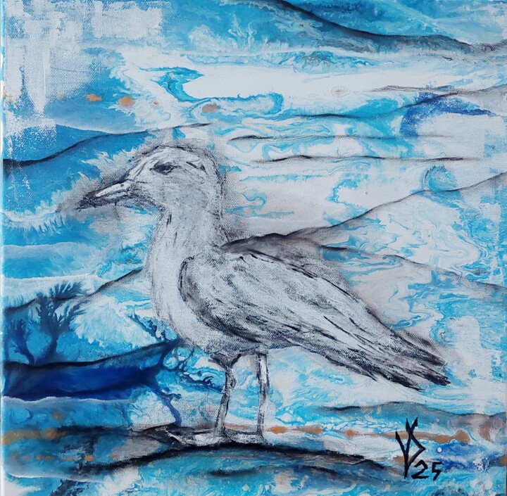 Silence Before the Wave 绘画, 15.8x15.8 in
