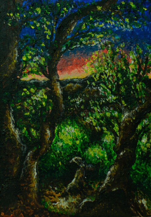 Veilleurs du soir 绘画, 11.8x8.3 in