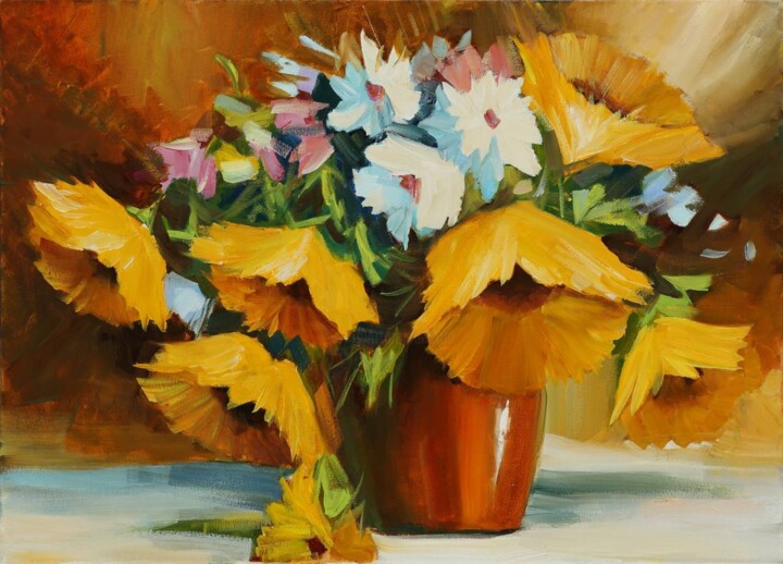 Sunflowers 绘画, 19.7x27.6 in