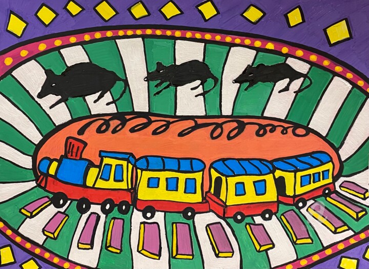 The rat race 图画, 82.7x116.9 in