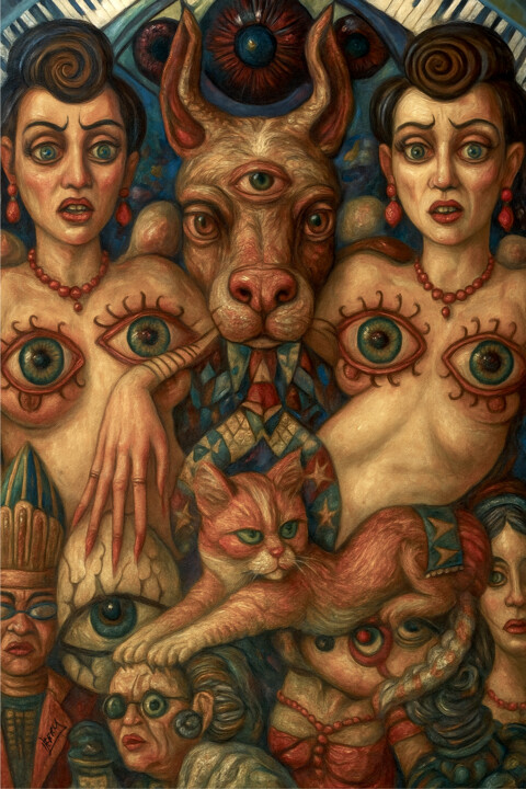 They Have Eyes Version One 绘画, 21.3x14.2 in