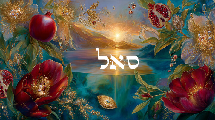 The Golden Flow of Prosperity, Mystical Portal of Abundance 数字艺术