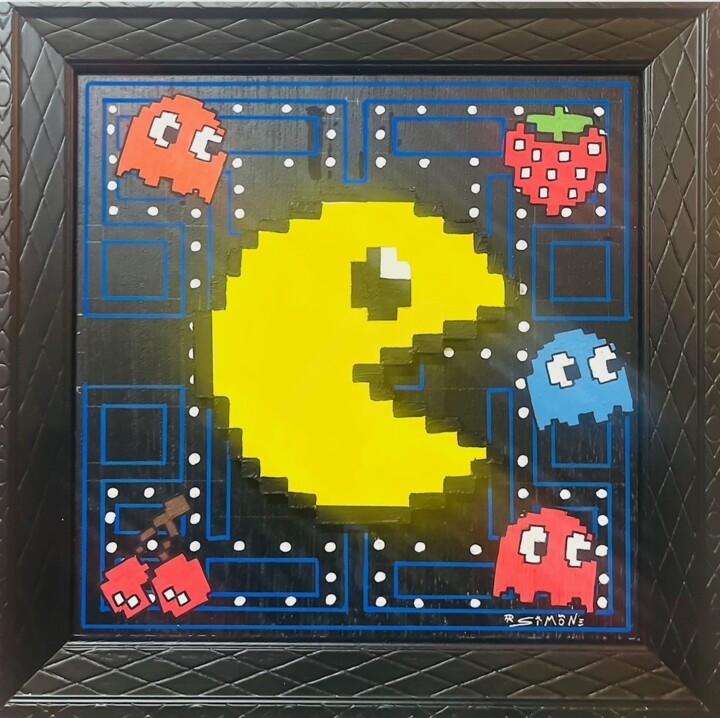 PacMan 01 绘画, 13.8x13.8 in