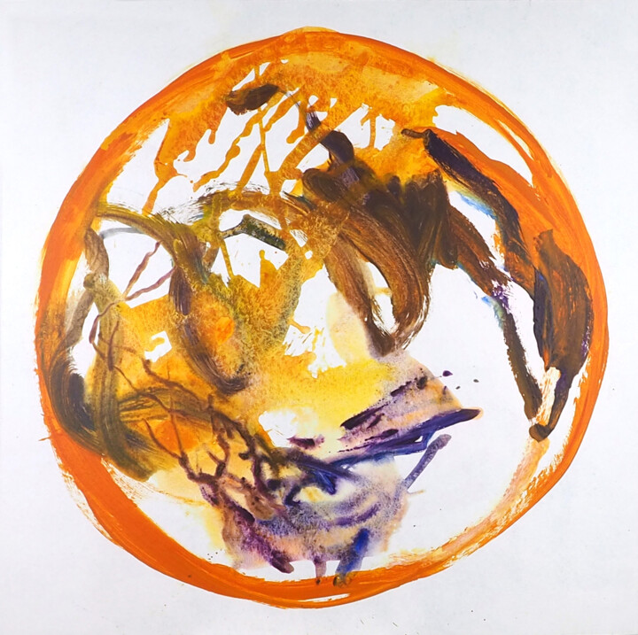 Eve of destruction - medium - carton #2 绘画, 31.5x31.5 in