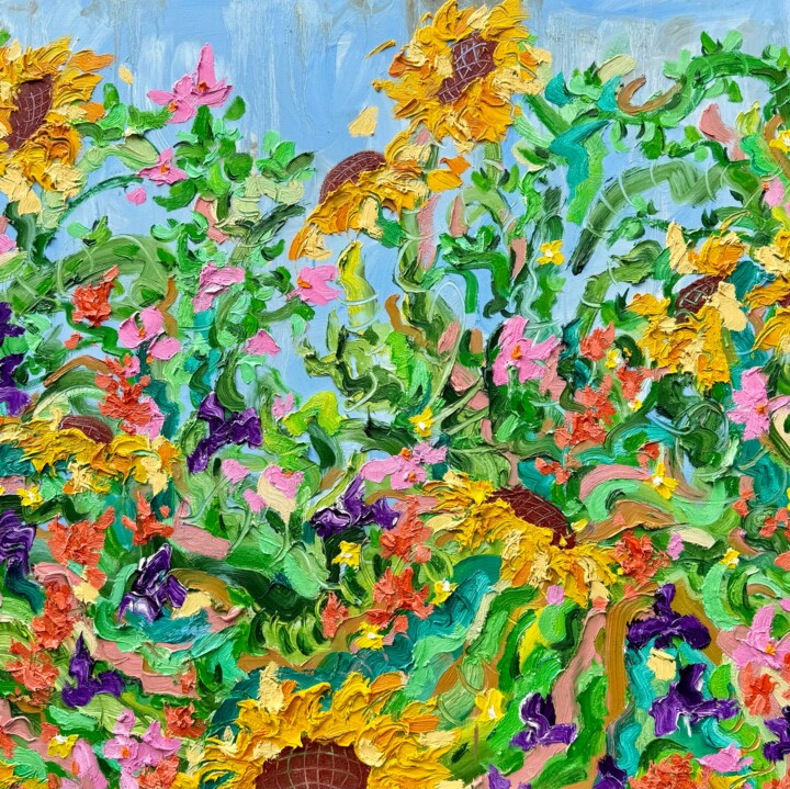 Last Bloom at Sans Souci Uno 绘画, 36x36 in