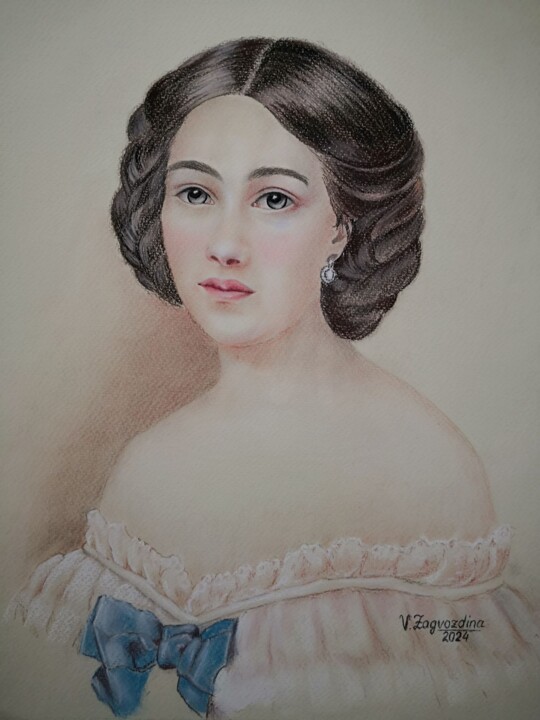 Portrait of Natalie Goncharova 图画, 15.8x11.8 in