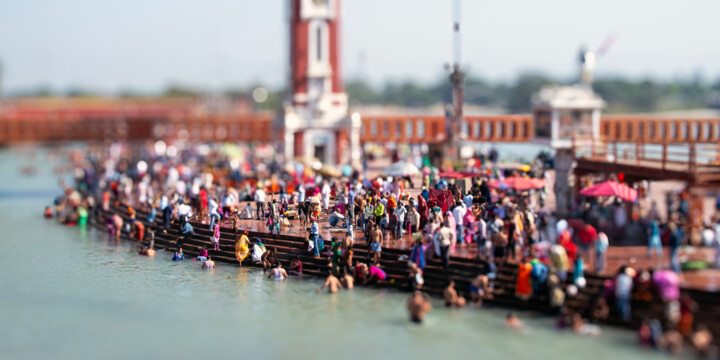 Mini Haridwar 摄影, 19.7x39.4 in