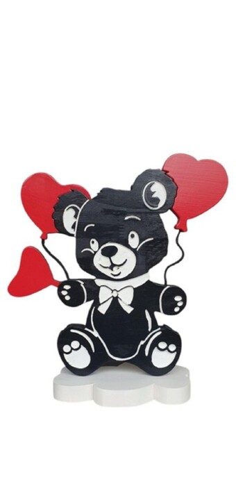 OURSON LOULOU HEART 雕塑, 11x9.8 in