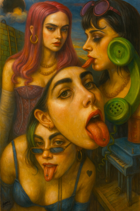 Booty Call 绘画, 21.3x14.2 in
