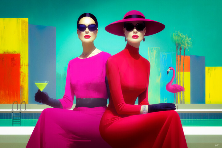 POOLSIDE COCKTAIL 数字艺术, 39.4x59.1 in