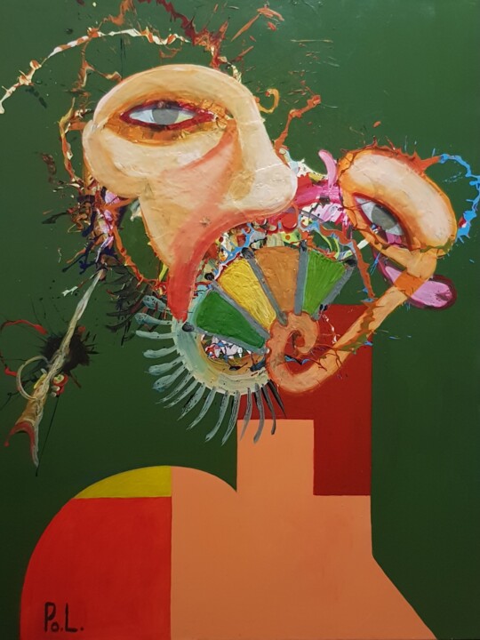 Painting titled "''A spoiled doll''" by Po.L., Original Artwork, Acrylic Mounted on Wood Stretcher frame