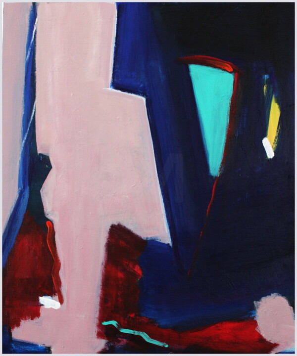 Peinture intitulée "Calme graphique" par Victorine Follana, Œuvre d'art originale, Acrylique Monté sur Autre panneau rigide