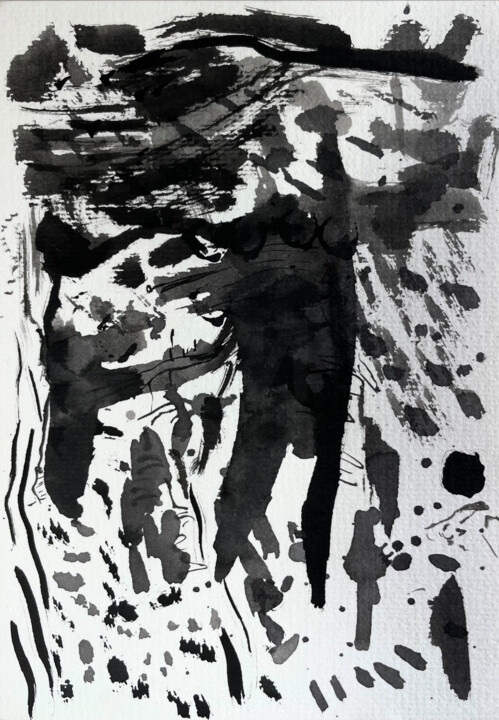 dichotomy – black & white 绘画, 8.3x0.7 in