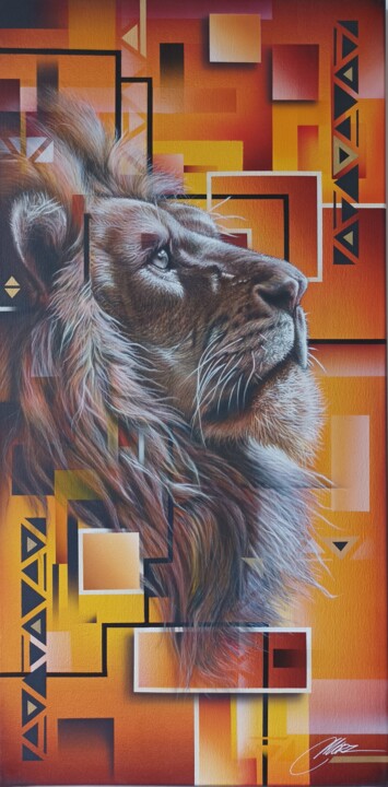 Colors of lion 绘画, 31.5x15.8 in